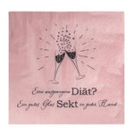 Serviette | Sekt | 33x33cm | 20er Pack | rosa