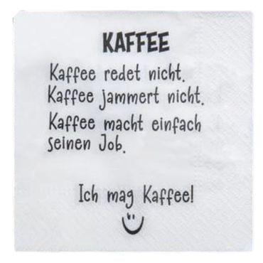 Serviette | Kaffee | 25x25cm | 20er Pack | Weiss
