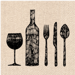 Serviette | Trinken | Essen | Recycling | 33x33cm | 20er Pack | braun