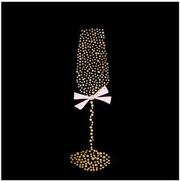 Serviette | feiern | Prosecco | 33x33cm | gold