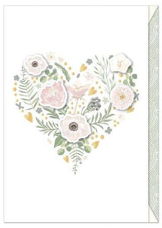 Karte zur Hochzeit " Blütenherz"