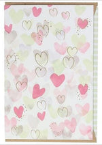 Karte Aquarellherzen | Prägekarte Herz | Herzkarte modern | Glückwunschkarte Herz | Romantische Grusskarte