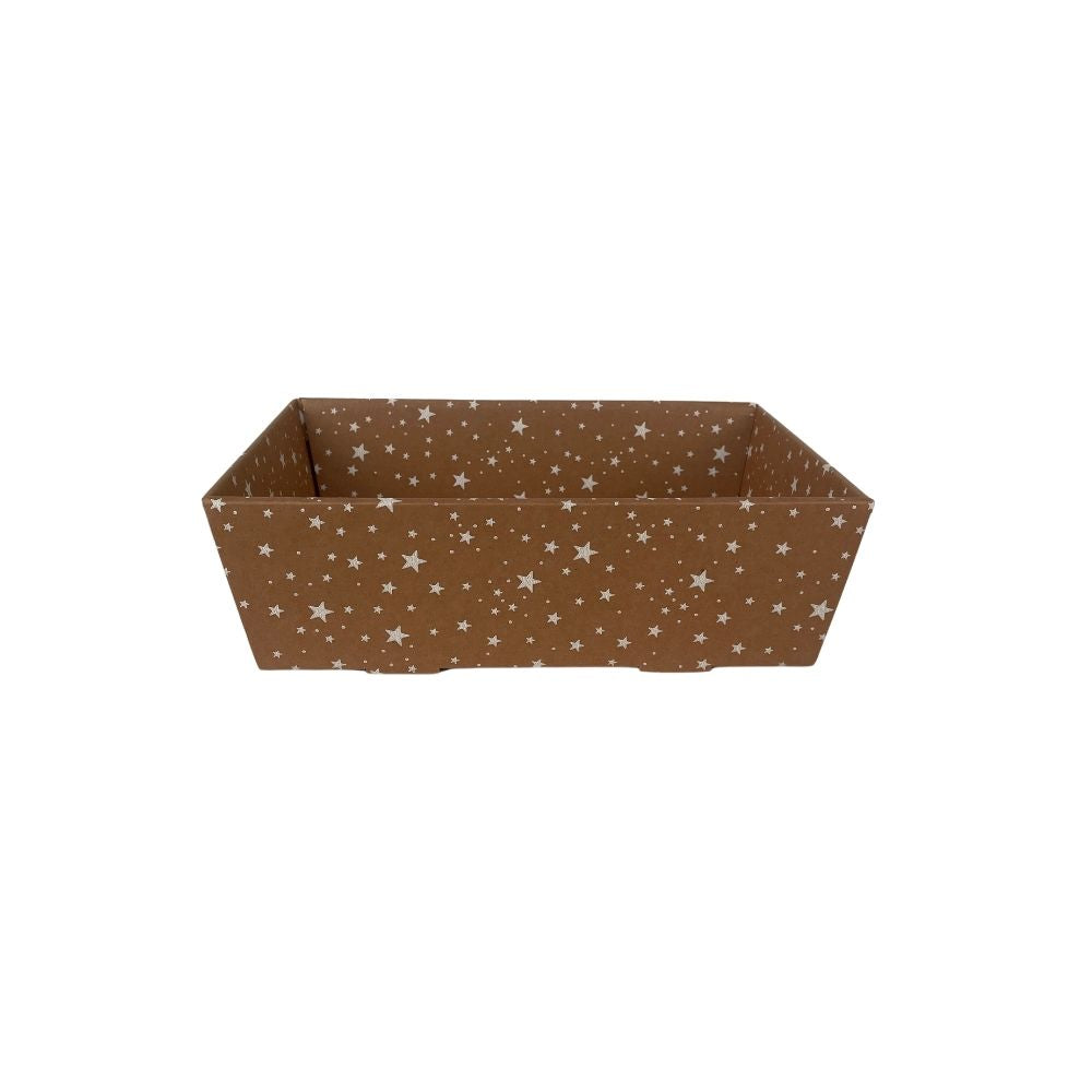 Kartonschachtel | naturbraun mit Sternen | Weihnachten | Schenken | stilvoll verpacken