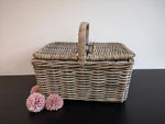 Picknick Korb | Rattan grau | Picknick | Sommer | Geschenkidee | 50cm