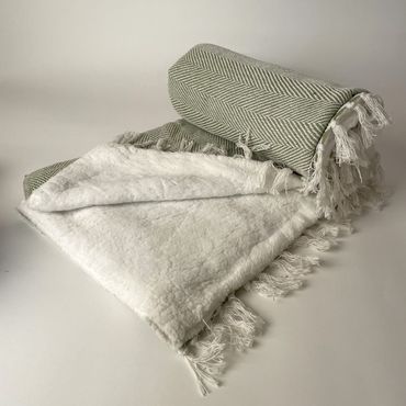 Decke | Teddyplüsch | Winterdecke | Hellgrün | Warm