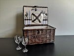 Picknick Koffer | 2 Personen | Weidenkorb dunkel | Picknick | Sommer | Geschenkidee 