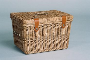 Weidenkoffer mit Ledergriff, Picknick Koffer
