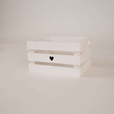 Holzharass | Holzkiste | Weiss | Herz | Geschenkkiste