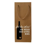 Geschenktüte | Kraftpapier | mit Spruch | 2 Flaschen | Geschenkverpackung