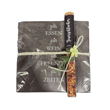 Serviettengeschenk | Gutes Essen Guter Wein... | Mitbringsel | Geschenkidee