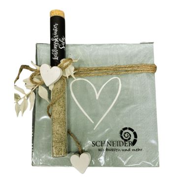 Serviettengeschenk | mint Herz | Mitbringsel | Geschenkidee | Tischdeko