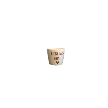 Tasse | Spruch "Lieblingsgast" | weiss & rot | Geschenk | Geschirr