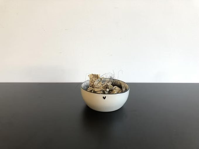 Schüssel | weiss & schwarz | mit Herz | Geschirr | ø 12cm