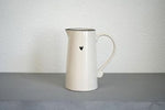 Krug gross | weiss & schwarz | mit Herz | Geschirr | 1.5L