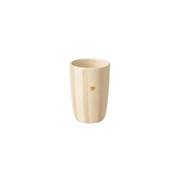 Kaffeebecher | Kaffeetasse | Herz Gold | Beige | Geschirr