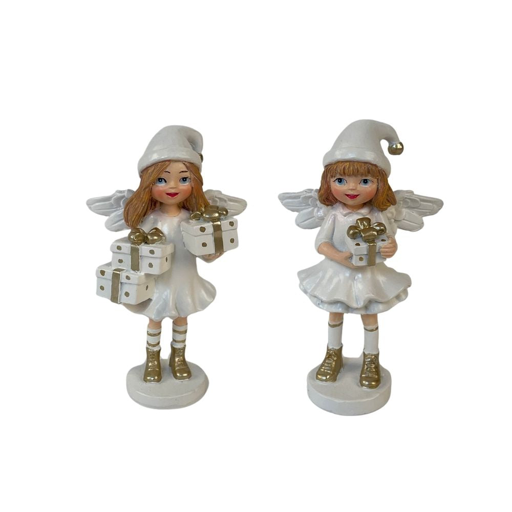 Engel | Weiss-Gold | Dekofigur | Weihnachten | Geschenk