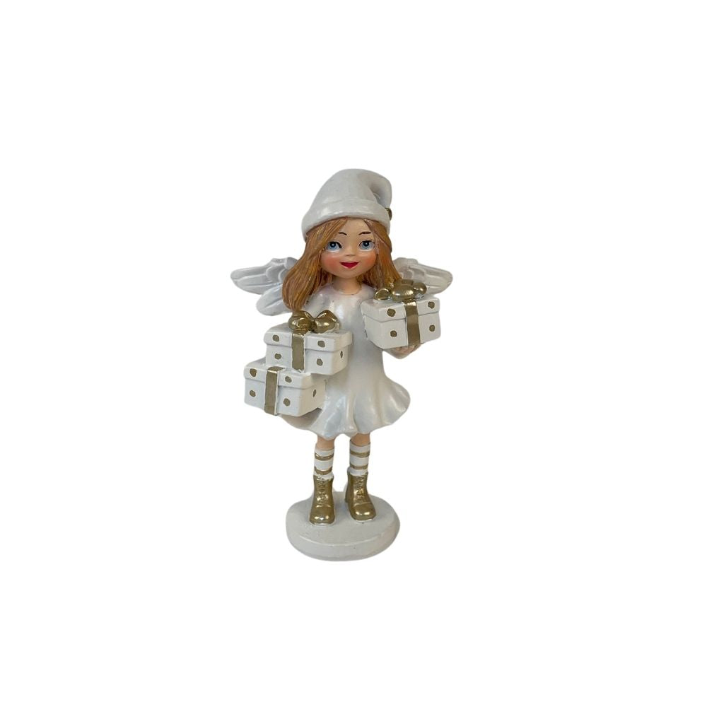Engel | Weiss-Gold | Dekofigur | Weihnachten | Geschenk