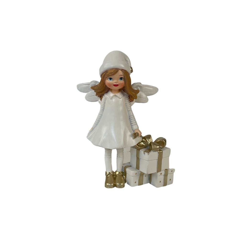 Engel | Mädchen | Weiss | Gold | Weihnachtsfigur