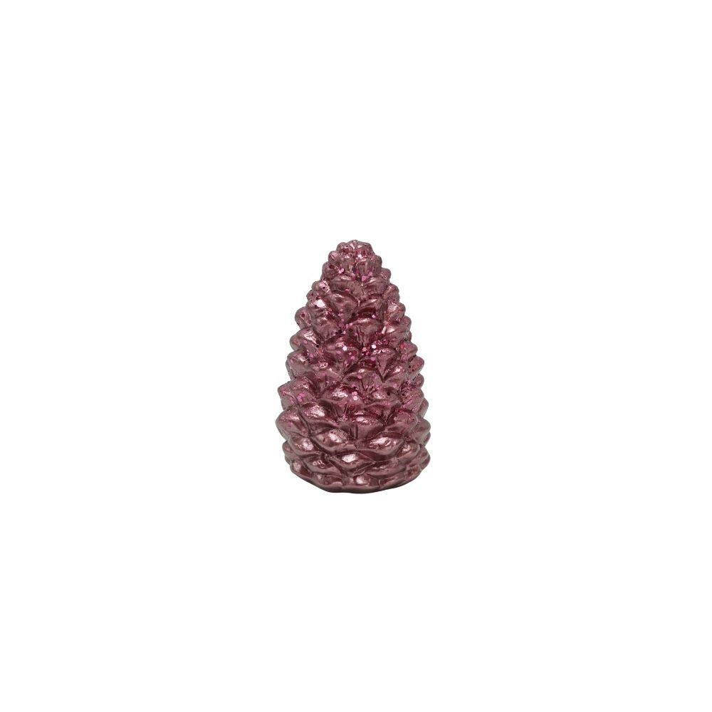 Tannenzapfen | rosa glitzer | Winterdeko | Porzellan | 2 Grössen 