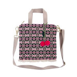 Umhängetasche Majoie | Pink-schwarzes Muster | Stofftasche | Alltagstasche  | Tasche pink schwarz