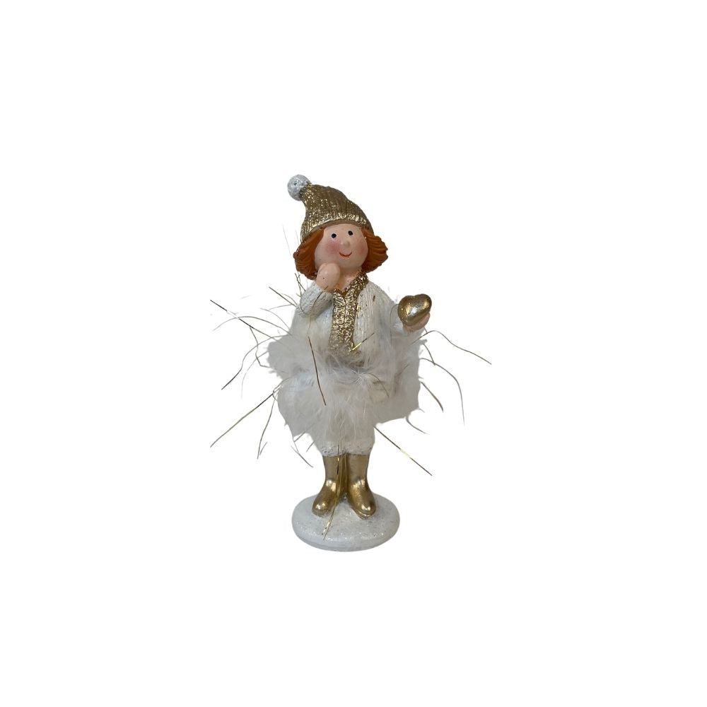 Wintermädchen | Weiss | Gold | Weihnachtsdeko | Geschenkidee