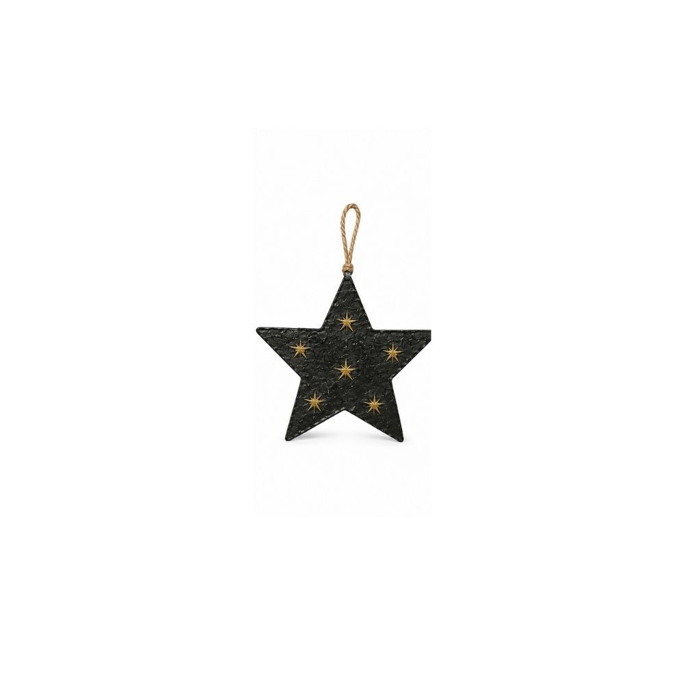 Anhänger | Stern | schwarz | Schnur | Weihnachtsdekoration