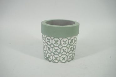 Blumentopf  (ohne Inhalt) | Zement Mint gemustert |  Pflanzentopf | Wohnaccessoire