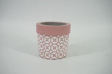 Blumentopf Zement (ohne Inhalt) | Rosa gemustert |  Pflanzentopf | Wohnaccessoire