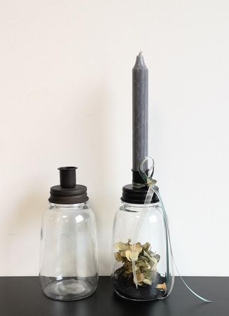 Glas mit Kerzenhalter (ohne Deko)