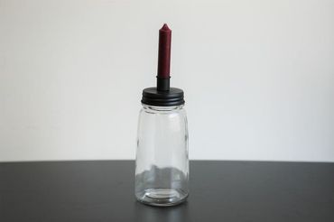Glas mit Kerzenhalter (ohne Deko)