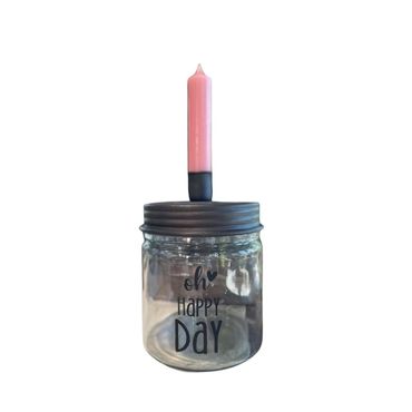 Kerzenglas | Kerzenhalter schwarz | oh happy day | Geschenkidee
