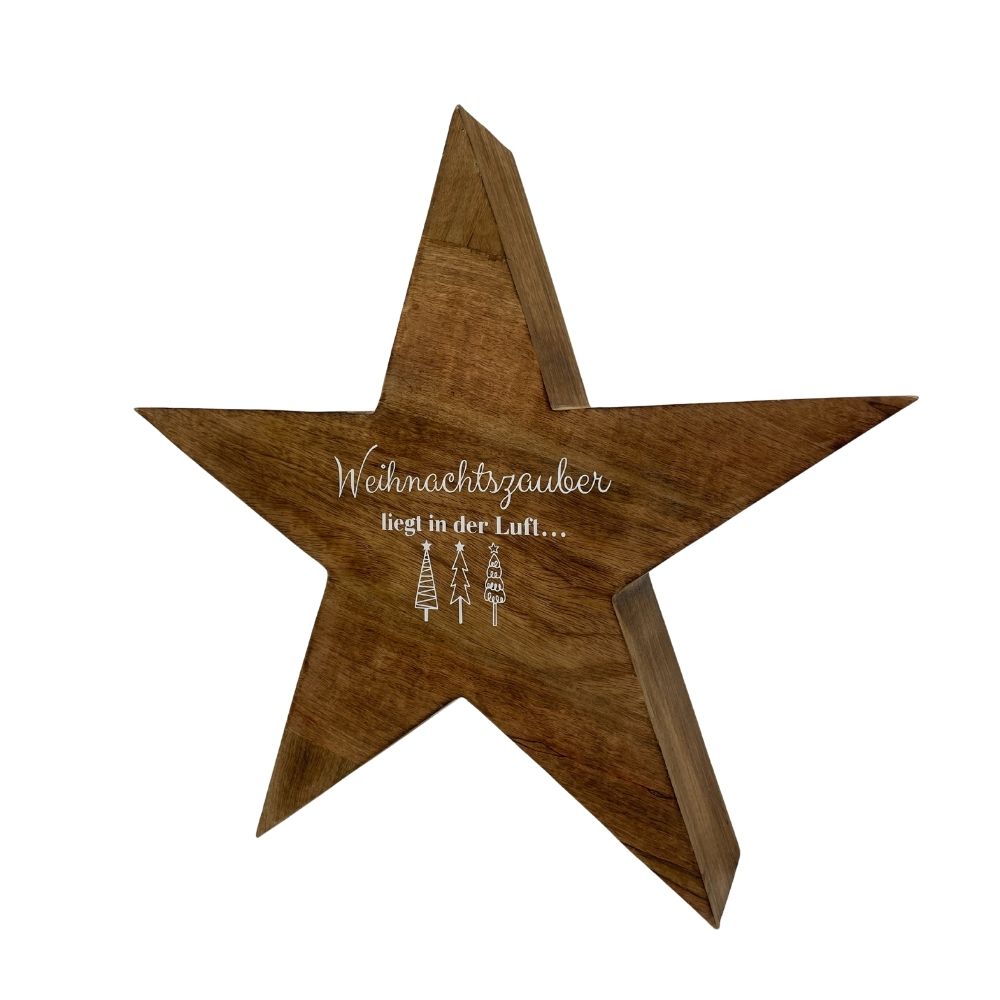 Holzstern Gross | Stern | Holz - beschriftet |  Weihnachtsdeko | frohe Weihnachten