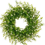 Lobelienkranz | Weiss | Türkranz | Wanddeko | Tischkranz