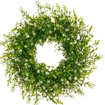Lobelienkranz | Weiss | Türkranz | Wanddeko | Tischkranz