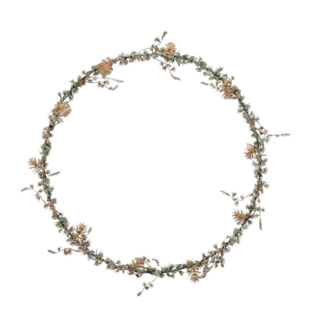 Kunst Zedernring | mit Zapfen | geeist | ø 42 cm | grün