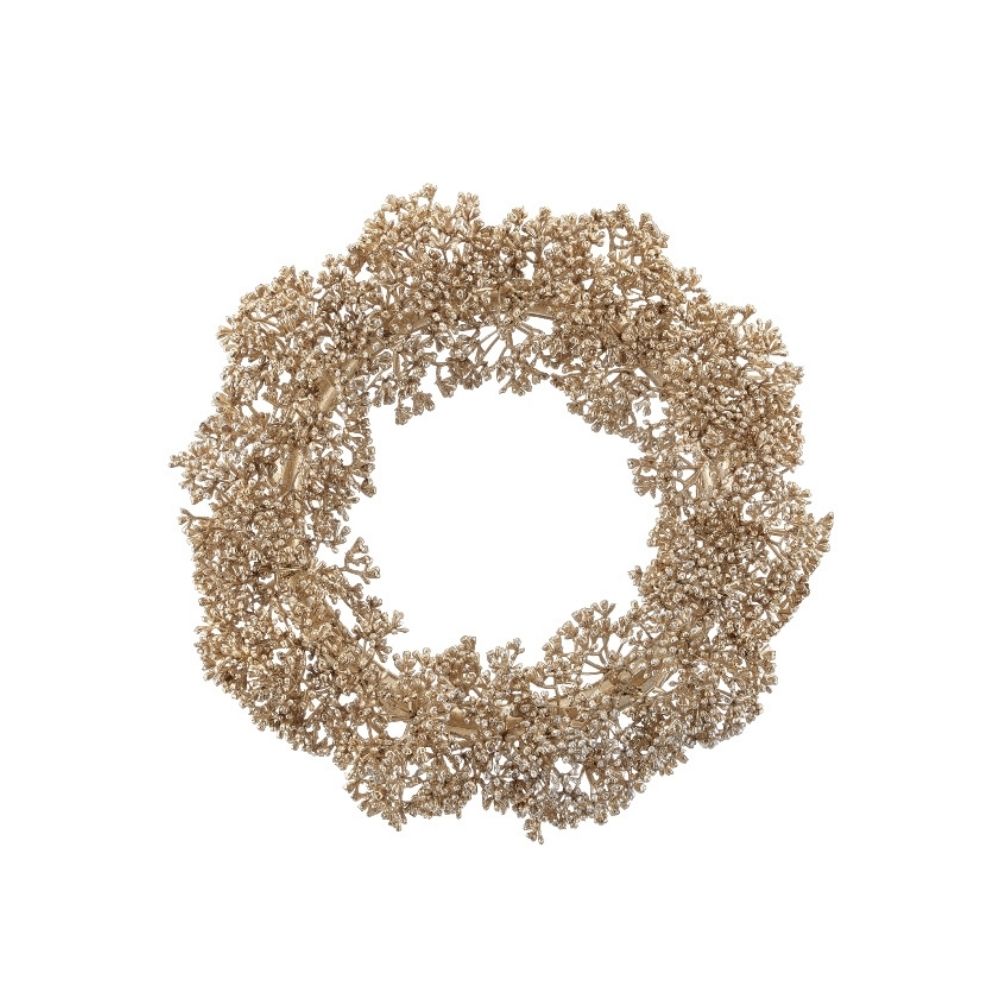 Mini Beerenkranz | Gold | Weihnachtsdeko | 20x20x6 cm