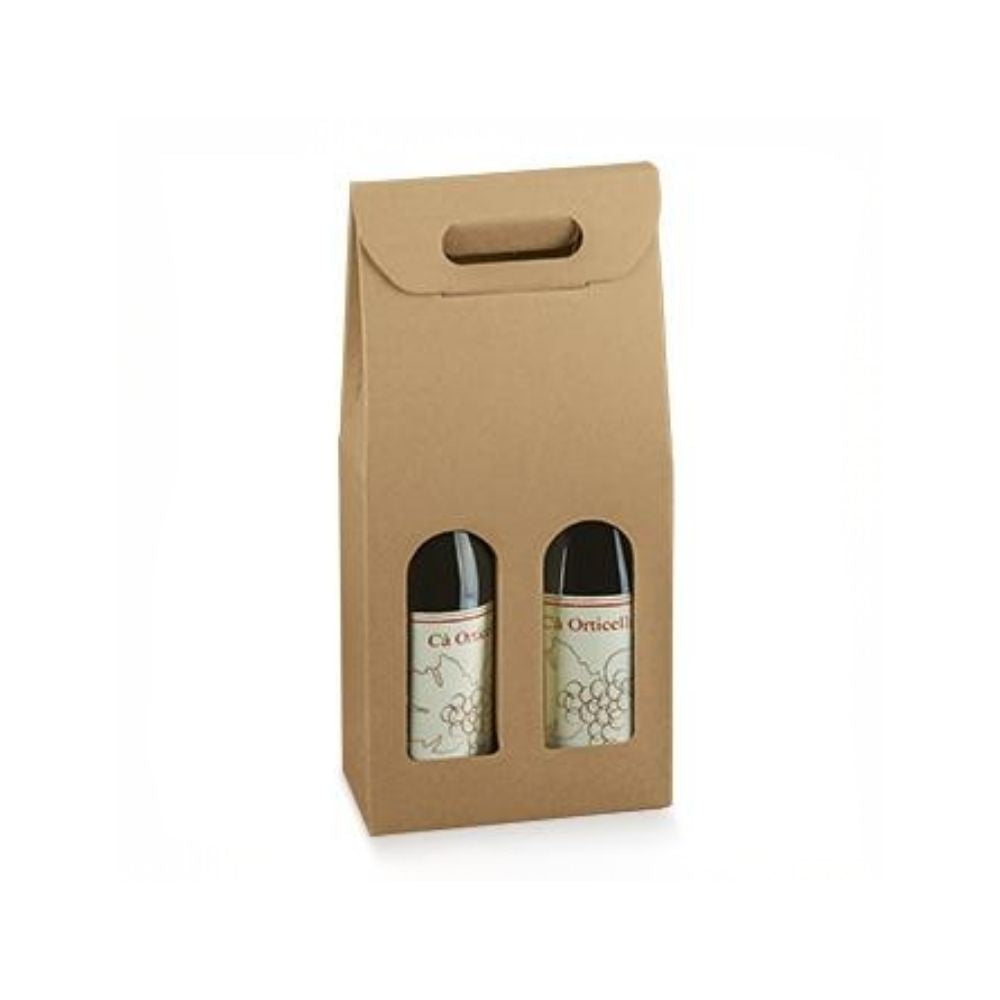 Weinkarton | Kartonbox | mit Sichtfenster & Henkel | Geschenkverpackung