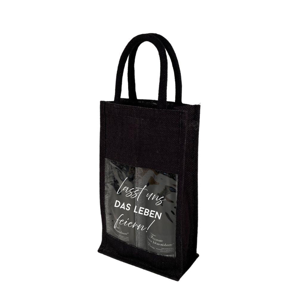 Jutetasche | schwarz | frohe Weihnachten | Geschenkverpackung | Das Leben feiern