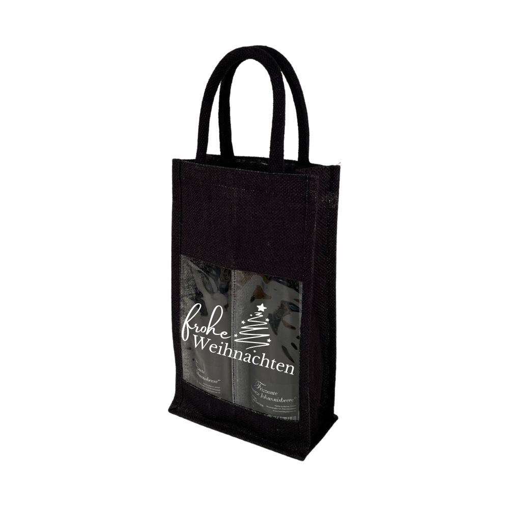 Jutetasche | schwarz | frohe Weihnachten | Geschenkverpackung | Das Leben feiern