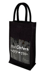 Jutetasche | schwarz | Frohe Ostern | Geschenkverpackung | Das Leben feiern