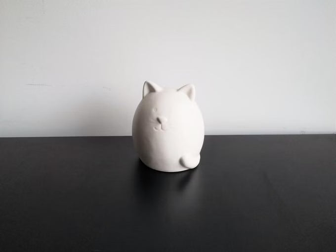 Katze | weiss | rund | Dolomit | Katzenliebhaber
