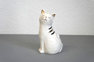 Katze | Porzellan | Deko | weiss | Geschenk Katzenliebhaber