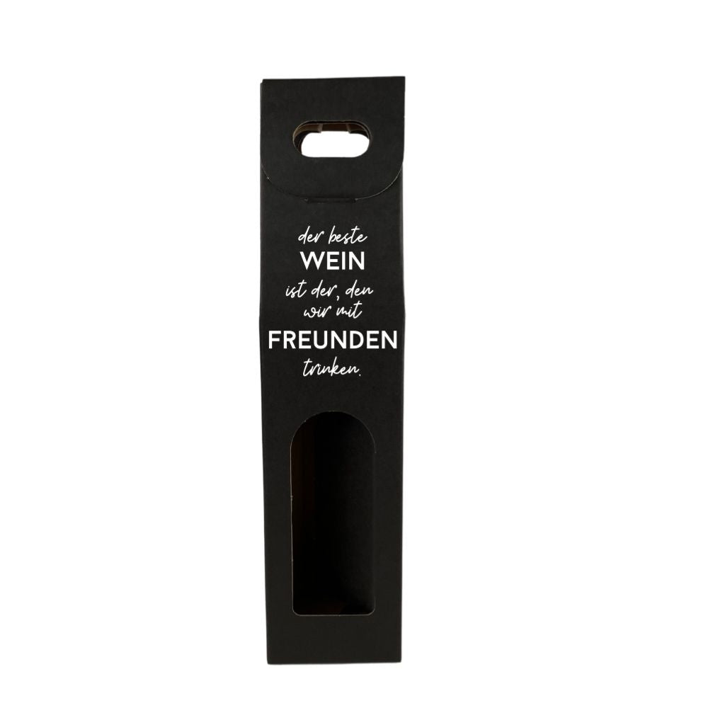 Weinkarton | Schwarz | Geschenkverpackung Wein | Beschriftet | Kartonverpackung
