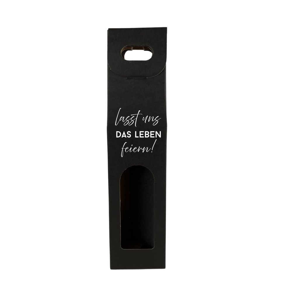 Weinkarton | Schwarz | Geschenkverpackung Wein | Beschriftet | Kartonverpackung