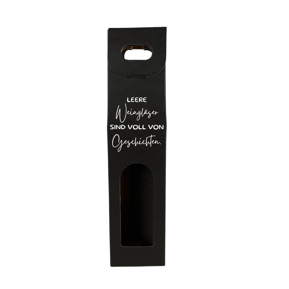 Weinkarton | Schwarz | Geschenkverpackung Wein | Beschriftet | Kartonverpackung