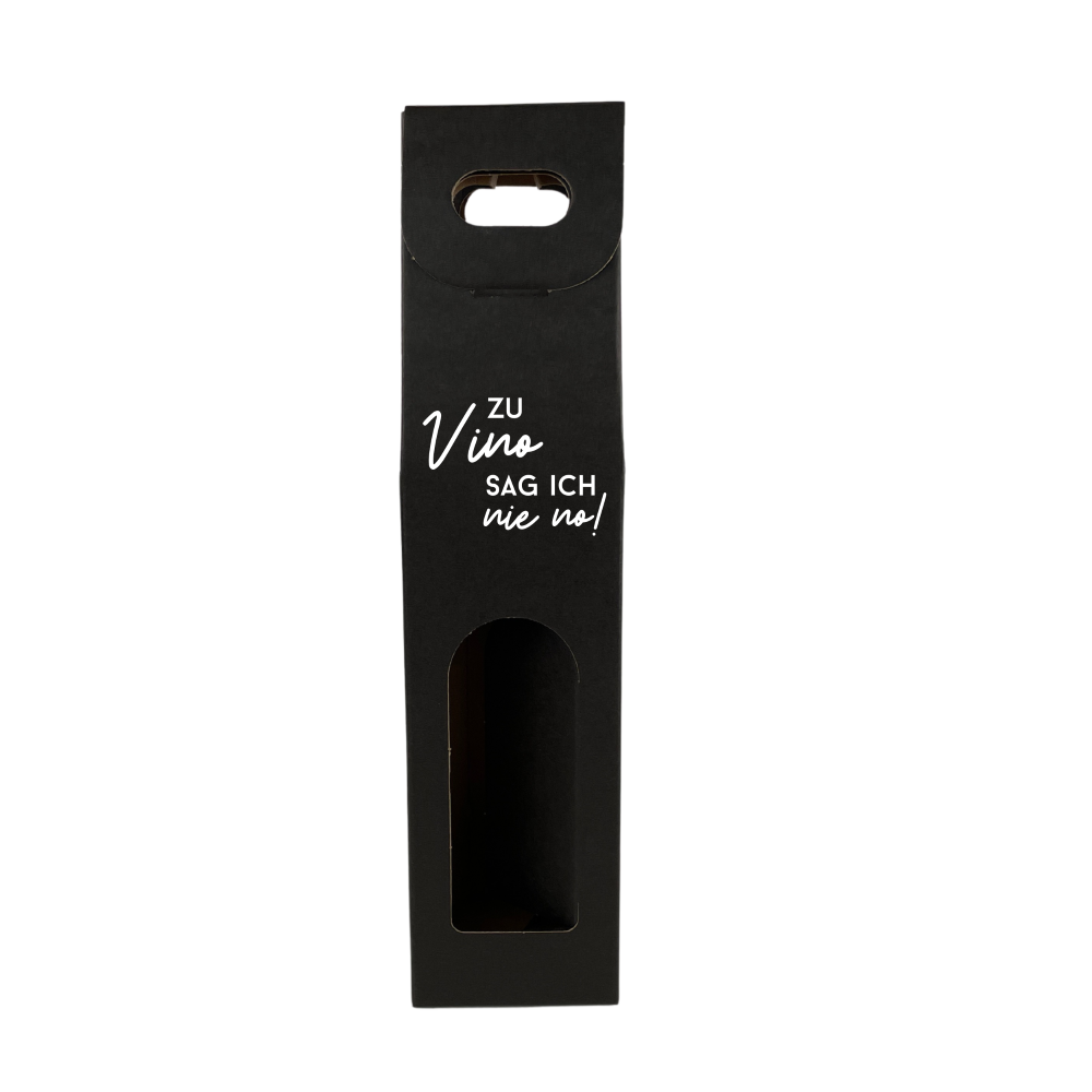 Weinkarton | Schwarz | Geschenkverpackung Wein | Beschriftet | Kartonverpackung