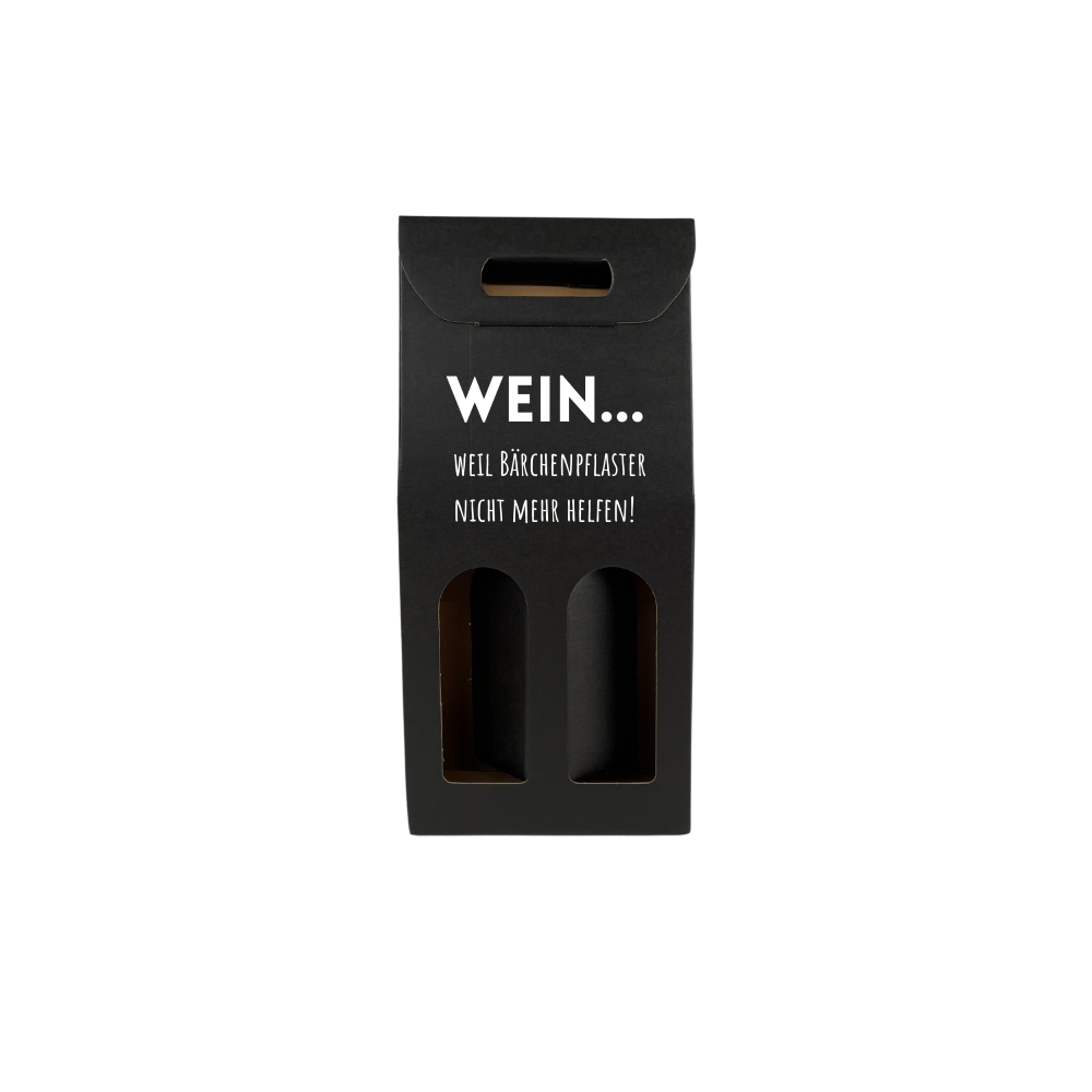 Weinkarton | Schwarz | Geschenkverpackung Wein | Weinbox Karton | beschriftet