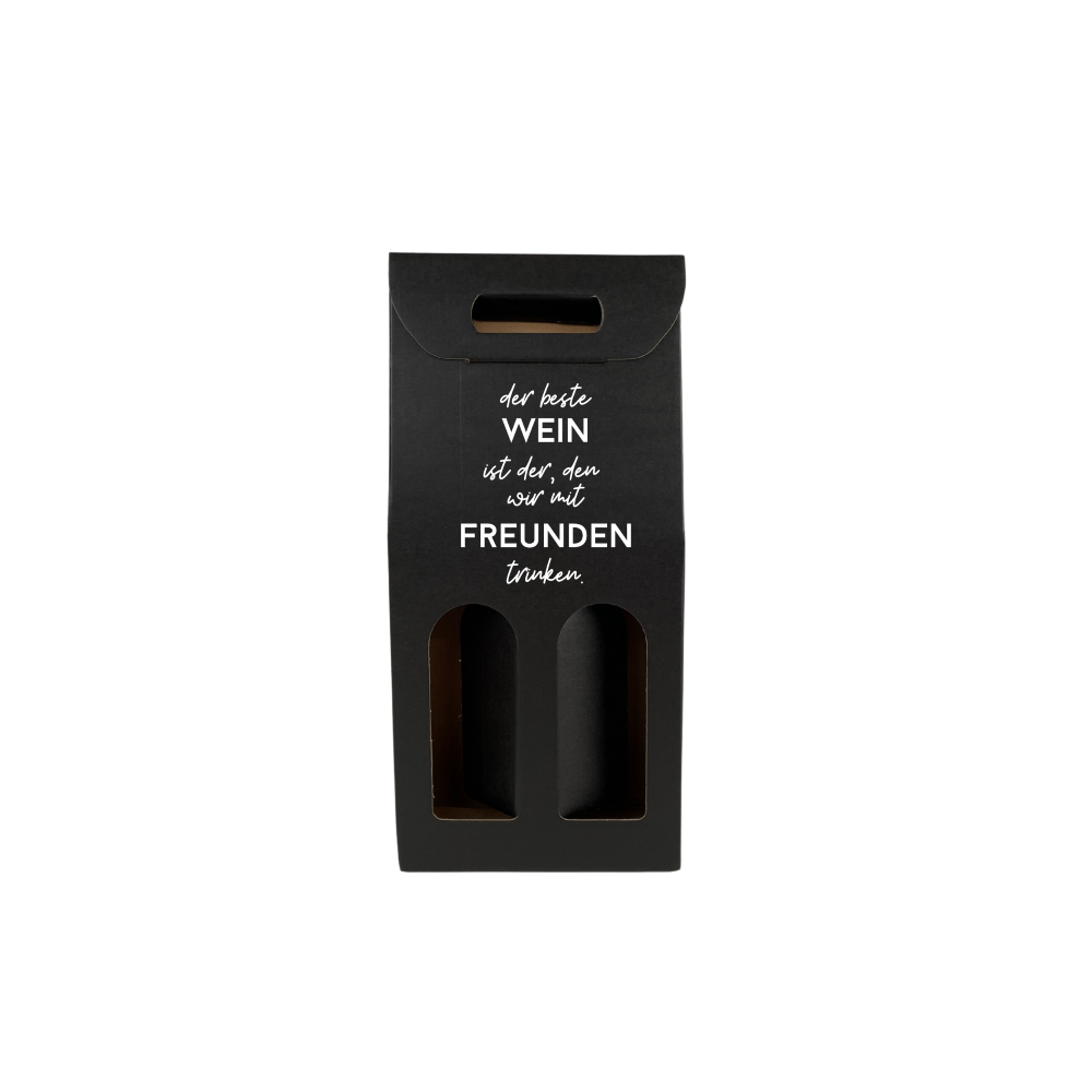 Weinkarton | Schwarz | Geschenkverpackung Wein | Weinbox Karton | beschriftet