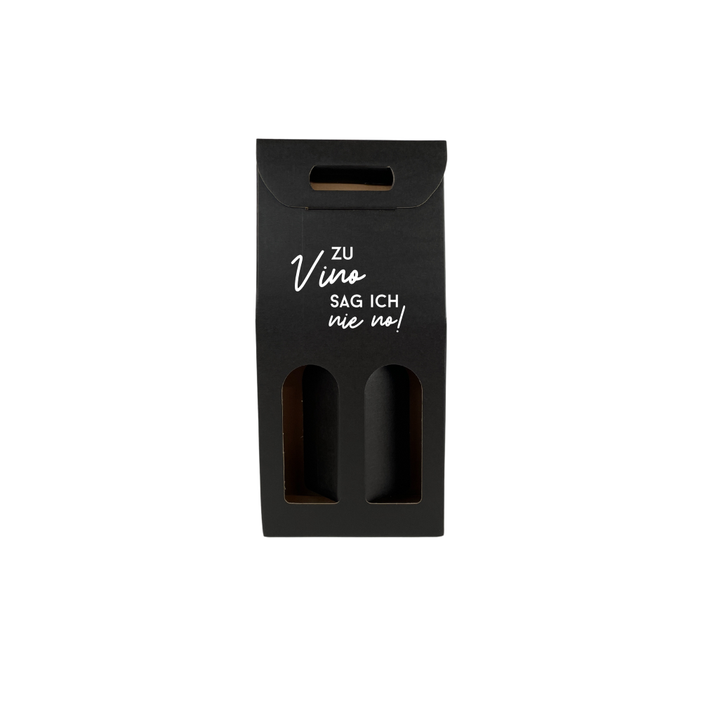 Weinkarton | Schwarz | Geschenkverpackung Wein | Weinbox Karton | beschriftet