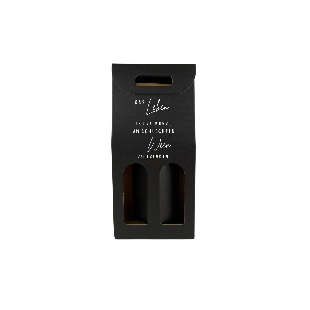 Weinkarton | Schwarz | Geschenkverpackung Wein | Weinbox Karton | beschriftet